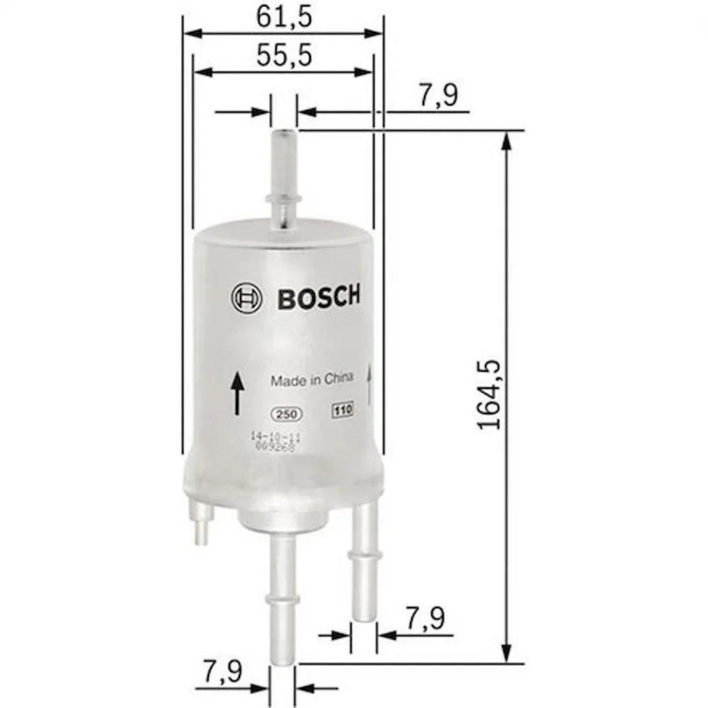 Yakit filtresi - 6.6 bar (vw amarok 10- caddy 11- golf 04-14 polo 10- audi a3 04-13 seat leon 06-13 skoda octavia 04-13)