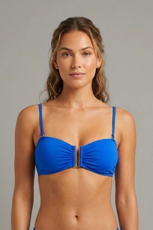 Kadın lacivert ayarlanabilir askılı bikini üstü