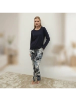 Lacivert altı şal desenli pijama takımı