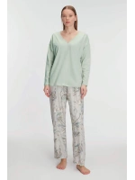 Yeşil V yaka pijama takımı