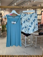 Askılı Şortlu Nautıca Pijama Takımı Turkuaz