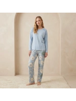 Bebe mavisi çiçek desenli pijama takımı