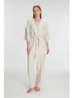 Çizgili 3 parça pijama-ev giyim takımı
