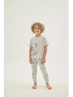Erkek Çocuk Baskılı gri Pijama Takım