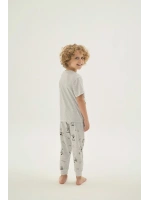 Erkek Çocuk Baskılı gri Pijama Takım