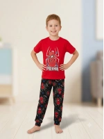 Erkek çocuk Spider-Manli kırmızı pijama takımı