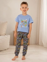 Erkek çocuk uçak desenli pijama takımı