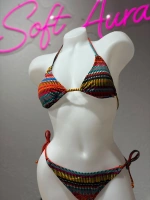 Kadın çok renkli bikini takımı