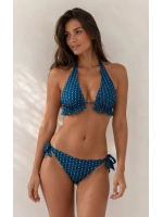 Kadın mavi desenli bikini takımı