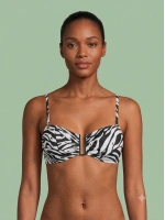 Kadın siyah,beyaz ayarlanabilir askılı bikini üstü