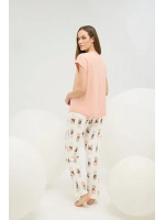 Kısa kollu altı uzun köpek desenli  pijama takımı