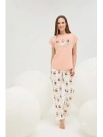 Kısa kollu altı uzun köpek desenli  pijama takımı