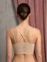 Krem rengi ayarlanabilir askılı bralet