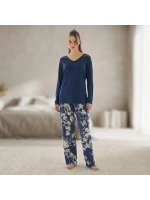 Lacivert dantel detaylı pijama takımı