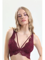Magıcform Dantelli Pencere Detaylı Kalın Askılı Bralet bordo 4317