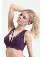 Magıcform Dantelli Pencere Detaylı Kalın Askılı Bralet mürdüm