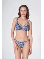 Mavi Etnik desenli bikini Takımı