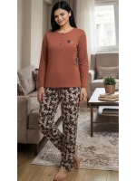 Melodi kiremit altı desenli pamuklu pijama takımı