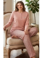 Melodi pembe altı desenli pamuklu pijama takımı