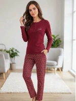 Melodi vişne çürüğü renk pamuklu pijama takımı