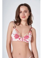 Pembe çiçekli bikini takımı