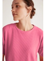 Penyemood Bisiklet yaka rahat kesim pembe pijama takımı 9457