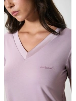 Penyemood Saten yaka detaylı pembe pijama takımı