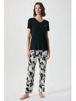 Penyemood siyah Viskon pijama takımı 10129