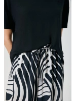 Penyemood Zebra desenli v yakalı geniş paça pantolon takmı
