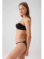 Pierre cardin Pisa Balenli Straplez Push Up Dolgulu Sütyen ve Külot Takımı siyah