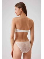 Pierre cardin Siena Balenli Desteksiz Dantelli Straplez Sütyen ve V-Slip İç Çamaşır Takımı ekru