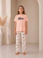 Rolypoly Kız çocuk somon rengi pijama takımı