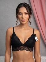 Siyah ayarlanabilir dantelli bralet