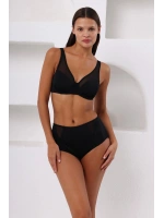 Tül detaylı Balenli toparlayıcı siyah bikini takımı