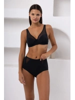 Tül detaylı Balenli toparlayıcı siyah bikini takımı