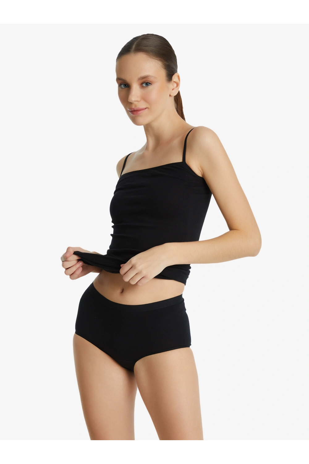 Blackspade Kadın Slip ara bel Külot Essential 1306 - Siyah