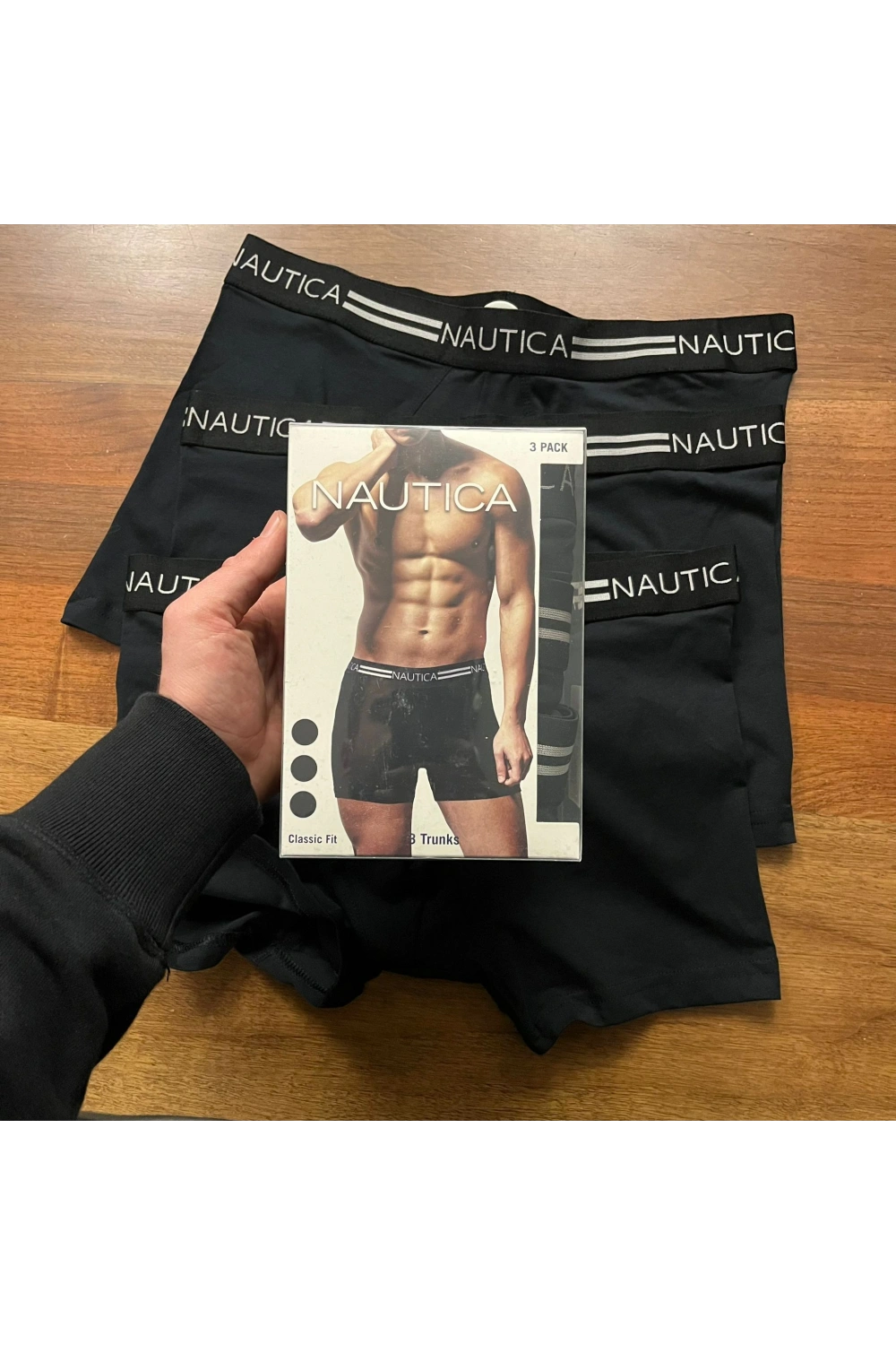 Erkek Nautıca Boxer %100 Pamuk 3lu Set Siyah