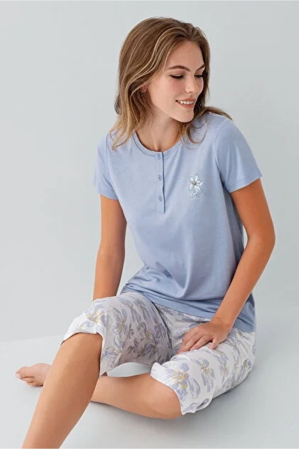 lila kaprili  pijama takımı