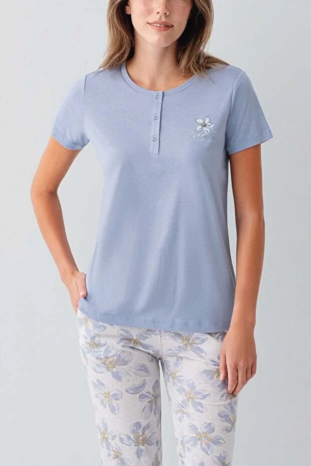 lila kaprili  pijama takımı