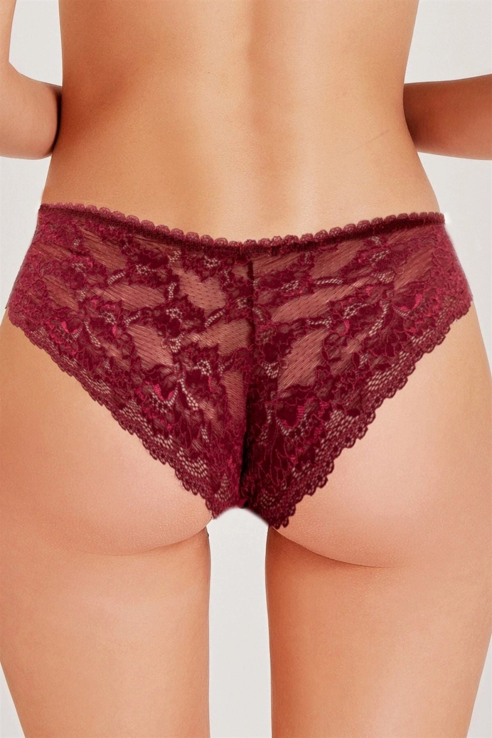 Magıcform Önü Kumaş - Arkası Dantel Normal bordo Külot 789