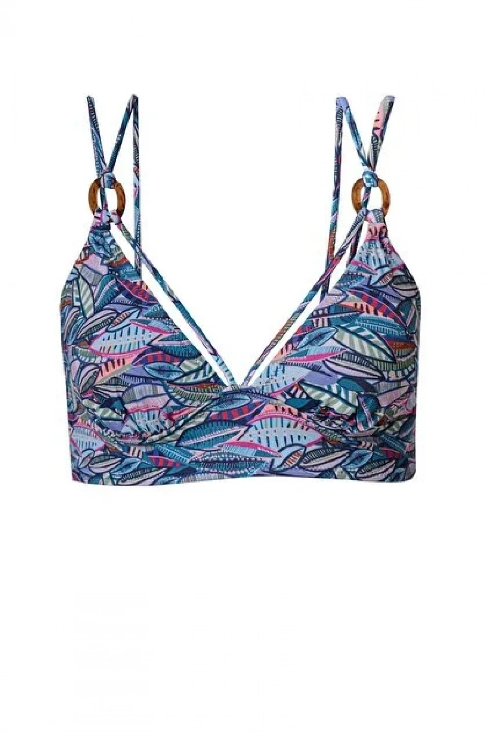 Mavi Etnik desenli bikini Takımı