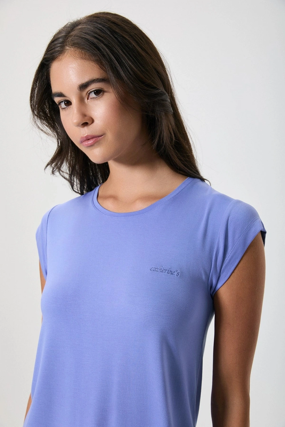 Penyemood mor Çiçek desenli pijama takımı 20211