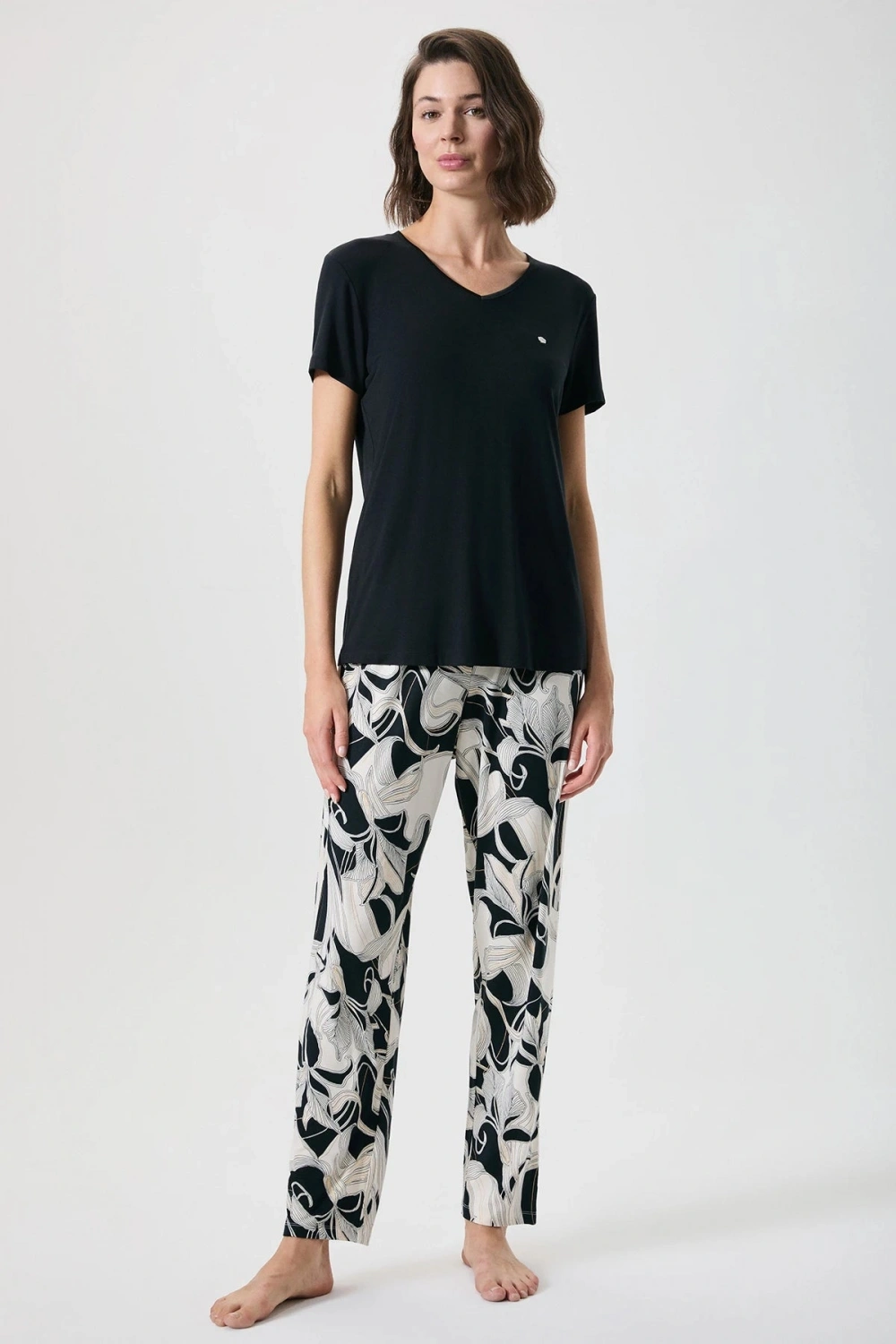 Penyemood siyah Viskon pijama takımı 10129