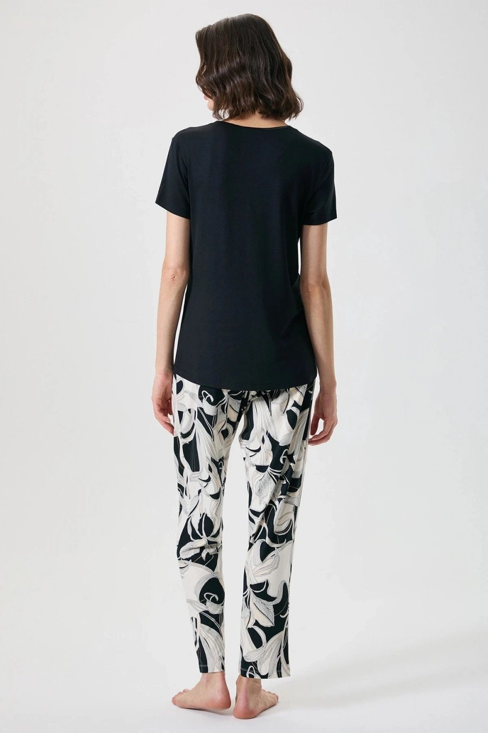 Penyemood siyah Viskon pijama takımı 10129
