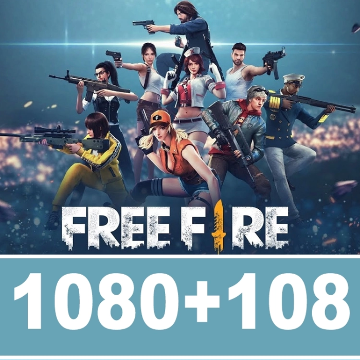 Garena Free Fire 1080 + 108 Diamond (Recargas de jogo) for free!