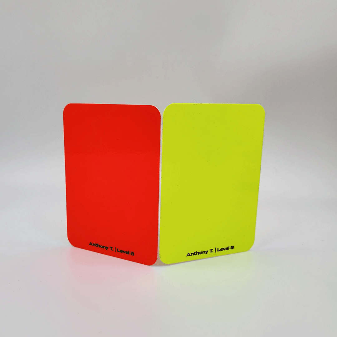 Personalized Yellow/Red Card-Just Text, Personalized Referee Cards