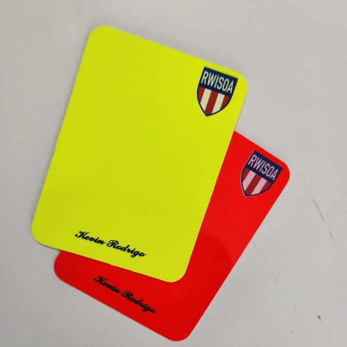 Personalized Yellow/Red Card-Text+Logo, Personalized Referee Cards