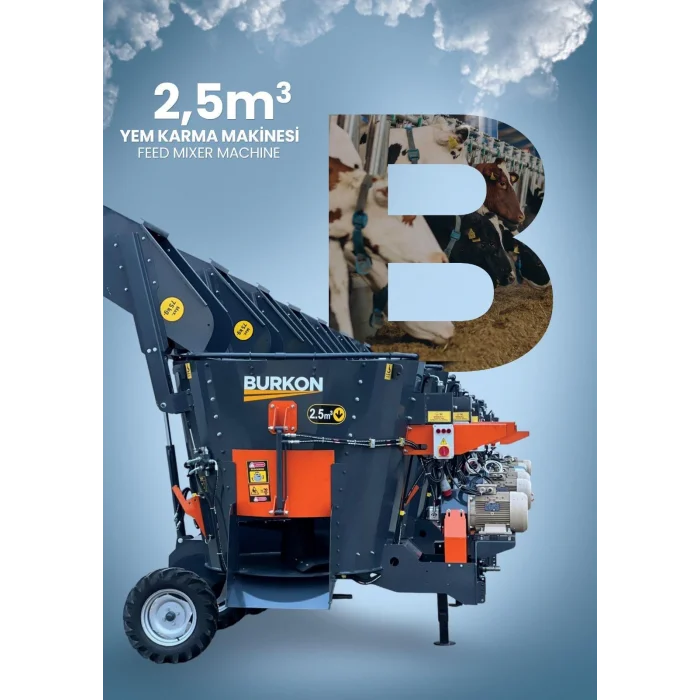 2,5 M3 ÇEKİLİR YEM KARMA MAKİNESİ ŞAFTLI - ELEKTRİKLİ