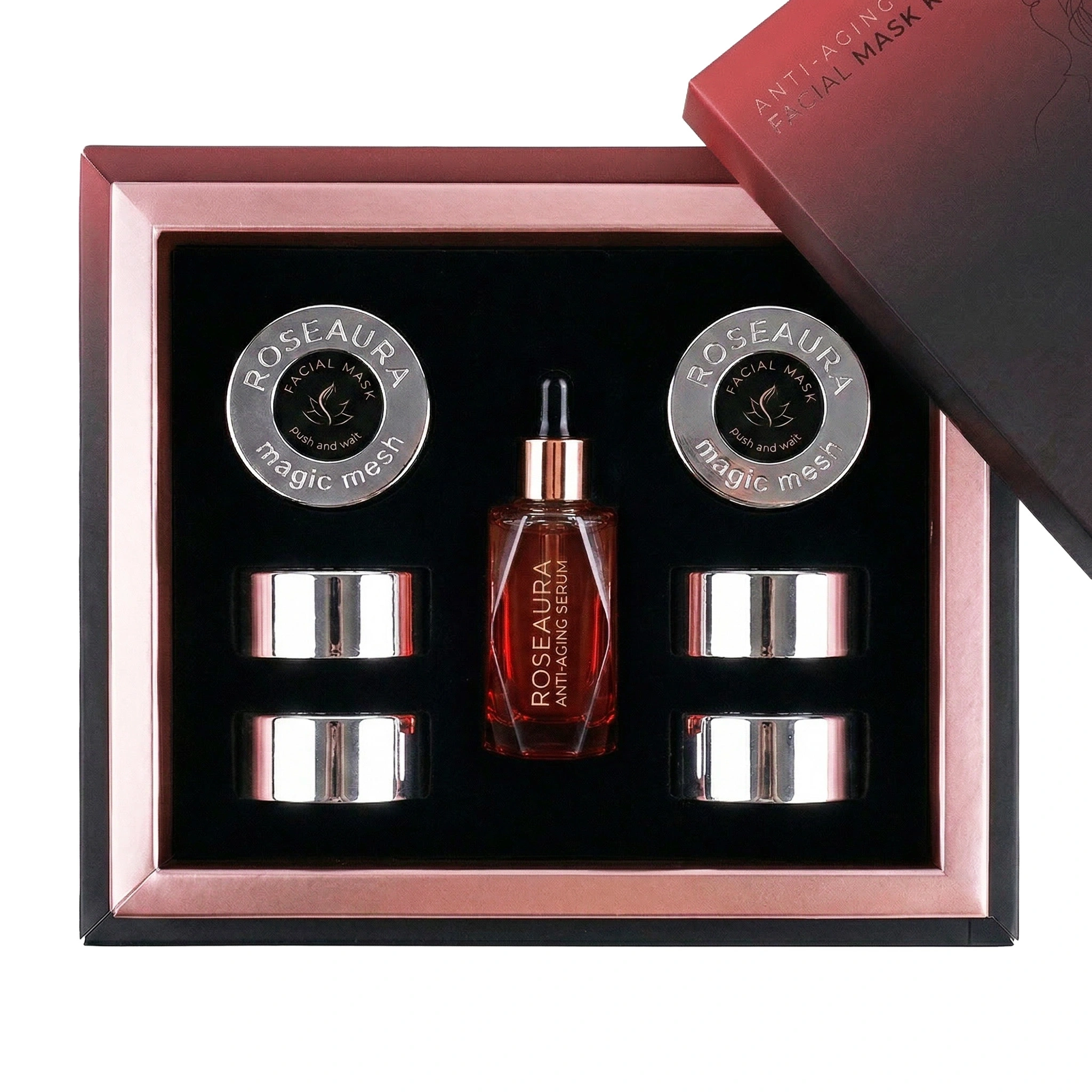 Anti-Aging Facial Mask Kit: Serum + Mask for Youthful Skin - 6 Times Use