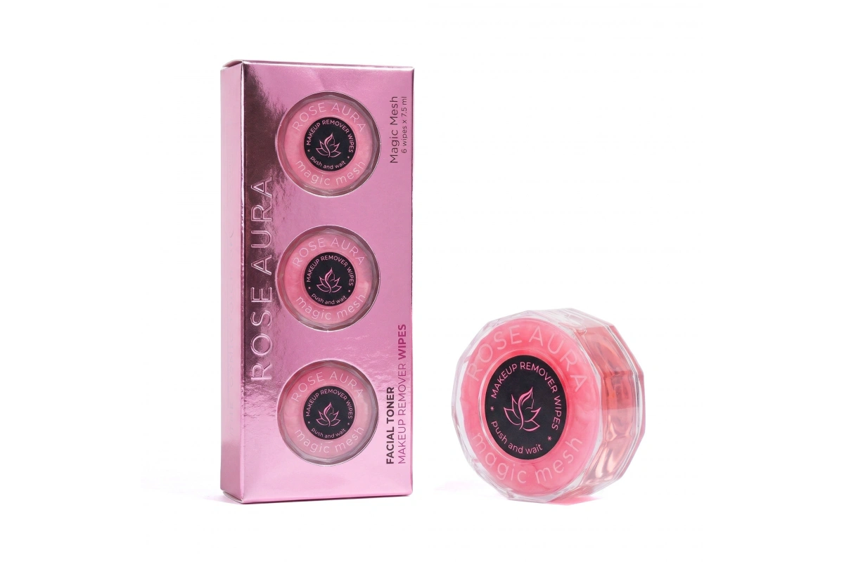 Magic Mesh – Rosenwasser-Make-up-Entferner-Tücher – 6 Anwendungen